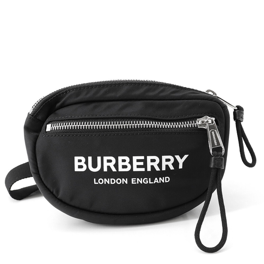 Burberry body bag, printed nylon, 8014519, BURBERRY waist pouch, black, handbag,